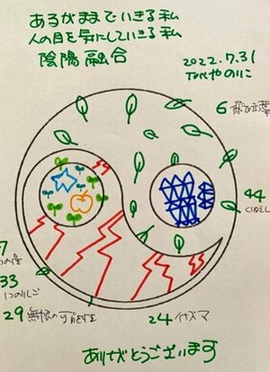 【あるがままでいきる私　人の目を気にしていきる私　陰陽融合】
～陰陽プレートで遊んでみる～